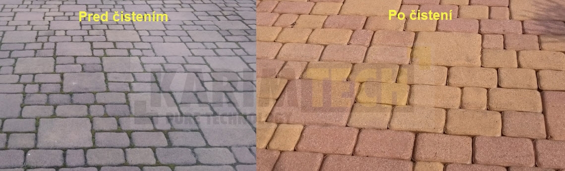 Čistenie a obnova zámkovej dlažby, fasád, soklov a striech